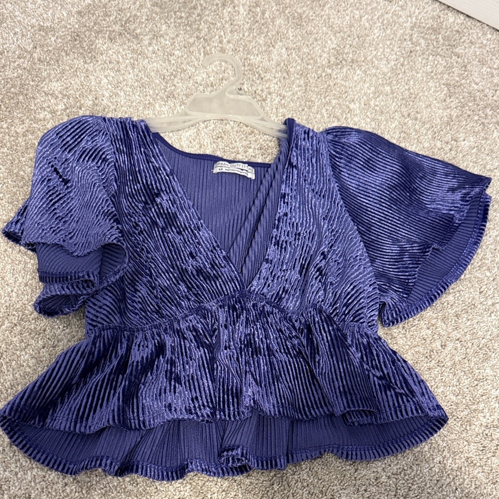 Elegant purple Velvet Women's cropTop